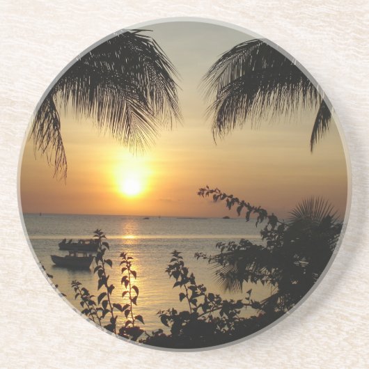 Dessous De Verre En Grès Paradis tropical de plage (Devant)