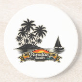 Dessous De Verre En Grès 🏝️🌅  “Paradise Awaits” Sandstone Coaster 🌴✨ (Devant)