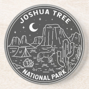 Dessous De Verre En Grès Parc national de Joshua Tree Vintage Monoline