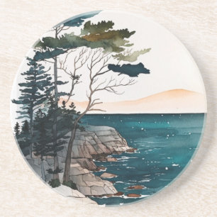 Dessous De Verre En Grès Parc national de l'Acadie Aquarelle de Boho