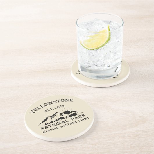 Dessous De Verre En Grès Parc national de Yellowstone (Côté)