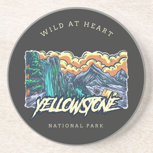 Dessous De Verre En Grès Parc national de Yellowstone (Devant)