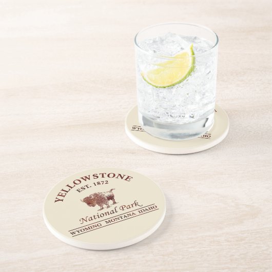 Dessous De Verre En Grès Parc national de Yellowstone (Côté)