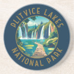 Dessous De Verre En Grès Parc national des lacs Plitvice Croatie en état de<br><div class="desc">Conception d'oeuvres vectorielles Plitvice Lakes. Les lacs du parc sont séparés par des barrages travertins naturels,  créés par l'eau qui s'écoule en couches minces au-dessus des seuils.</div>