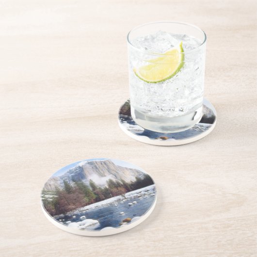 Dessous De Verre En Grès Parc national du Yosemite d'hiver (Côté)