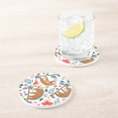 Dessous De Verre En Grès paresse florale (Côté)