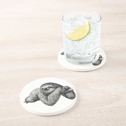 Dessous De Verre En Grès Paresse sur l'arbre (Côté)