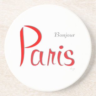Dessous De Verre En Grès PARIS Bonjour (Bonjour)