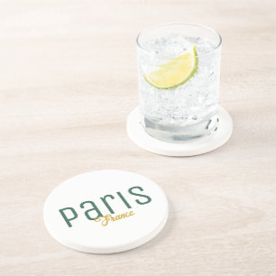 Dessous De Verre En Grès Paris, France Souvenir