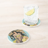 Dessous De Verre En Grès Parmi les chrysanthèmes (Côté)