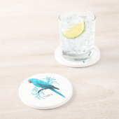 Dessous De Verre En Grès Parrot bleu indien Ringneck (Côté)