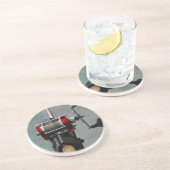 Dessous De Verre En Grès Parti Pêcher (Côté)