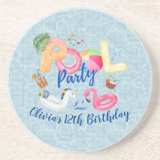 Dessous De Verre En Grès Partie du pool (Devant)