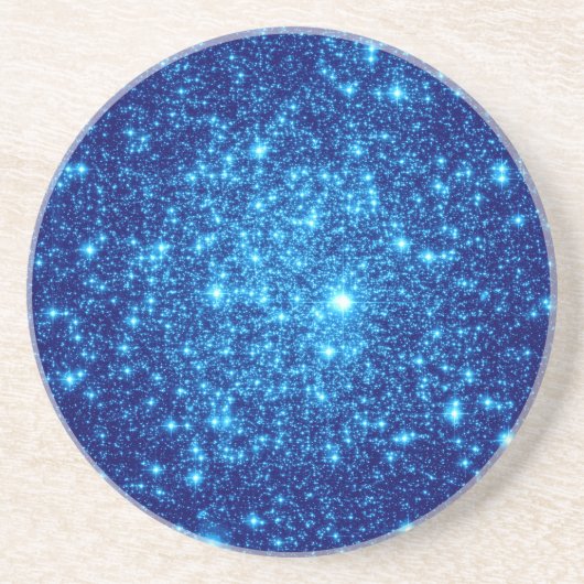 Dessous De Verre En Grès Parties scintillant Astral Bleu (Devant)