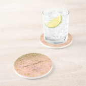 Dessous De Verre En Grès Parties scintillant de léopard d'or Peach Girl (Côté)