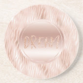 Dessous De Verre En Grès Parties scintillant d'impression Blush Peach Pink (Devant)