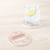 Dessous De Verre En Grès Parties scintillant d'impression Blush Peach Pink  (Côté)