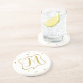 Dessous De Verre En Grès Parties scintillant d'or Confetti Dot Polka Motif (Côté)