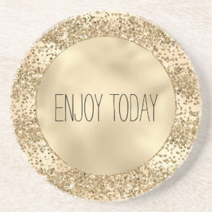 Dessous De Verre En Grès Parties scintillant d'or Confetti Sparkle     