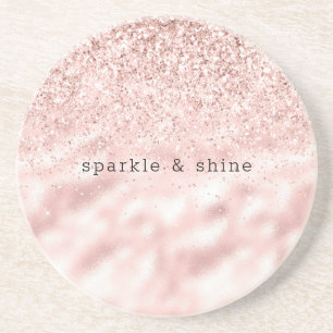 Dessous De Verre En Grès Parties scintillant Fille Pink Sparkle personnalis