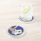 Dessous De Verre En Grès Parties scintillant Gultch Sally Poker Chip (Côté)