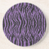 Dessous De Verre En Grès Parties scintillant noire violet Zebra Imprimer (Devant)