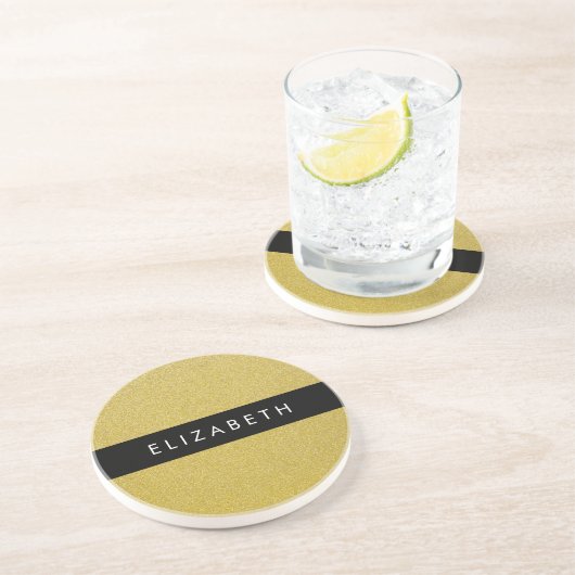 Dessous De Verre En Grès Parties scintillant Or, Arrière - plan Parties sci (Côté)