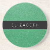 Dessous De Verre En Grès Parties scintillant verte, Arrière - plan Parties  (Devant)