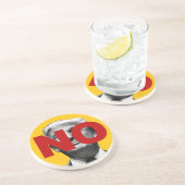 Dessous De Verre En Grès Pas de Trump (jaune et rouge) (Côté)