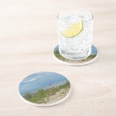 Dessous De Verre En Grès Passé par une plage isolée (Côté)