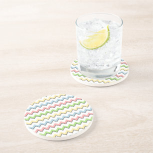 Dessous De Verre En Grès Pastel Chevron-Drop Shadow par Shirley Taylor