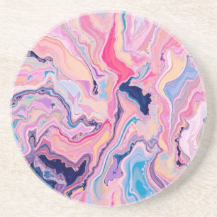 Dessous De Verre En Grès Pastel Marble Dream