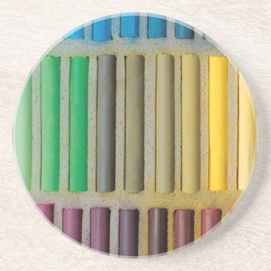 Dessous De Verre En Grès pastels crétacé sur la couleur (Devant)