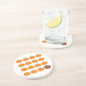 Dessous De Verre En Grès Patch Citrouille d'Halloween mignon (Côté)