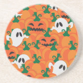 Dessous De Verre En Grès Patch Citrouille Haunted Halloween Ghosts (Devant)