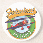 Dessous De Verre En Grès patch de voyage en Irlande fabuleux. (Devant)