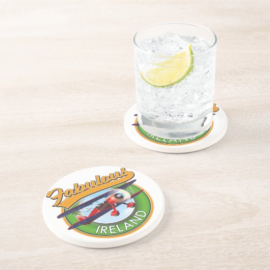 Dessous De Verre En Grès patch de voyage en Irlande fabuleux. (Côté)