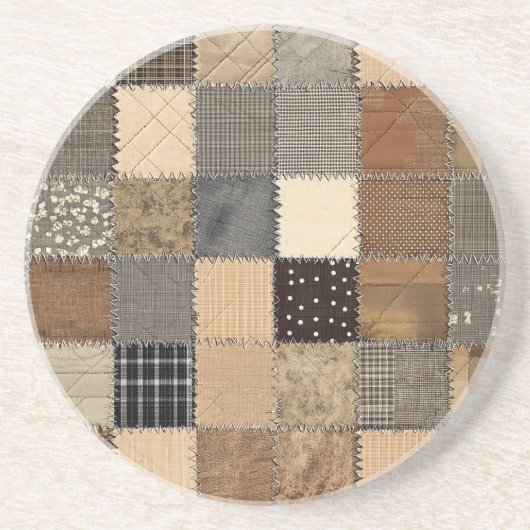 Dessous De Verre En Grès Patchwork rustique (Devant)