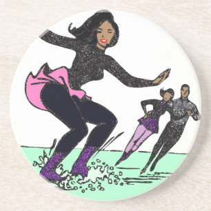 Dessous De Verre En Grès patineur artistique noir