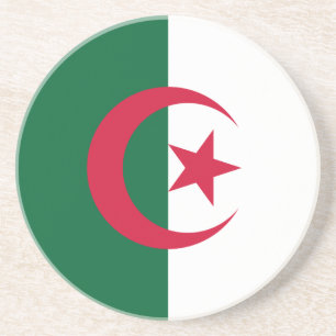 Dessous De Verre En Grès Patriotic Algerian Flag