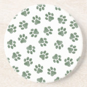 Dessous De Verre En Grès Patrouilles de Doodle, Paws de Chien, Paws Vertes (Devant)