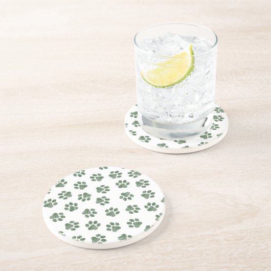 Dessous De Verre En Grès Patrouilles de Doodle, Paws de Chien, Paws Vertes (Côté)
