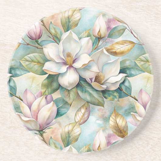 Dessous De Verre En Grès Pattern Elegant Magnolias (Devant)