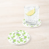 Dessous De Verre En Grès Pattern of Green Elephants, Cute Elephants, stars (Côté)