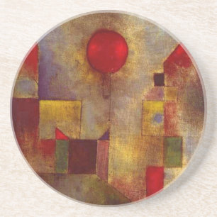 Dessous De Verre En Grès Paul Klee Red Balloon Abstrait Art Coloré 