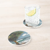 Dessous De Verre En Grès Paume et plage (Côté)