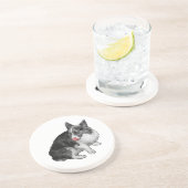 Dessous De Verre En Grès Pause cacao, pointe à l'araignée (Côté)