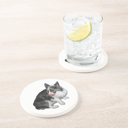 Dessous De Verre En Grès Pause cacao, pointe à l'araignée (Côté)