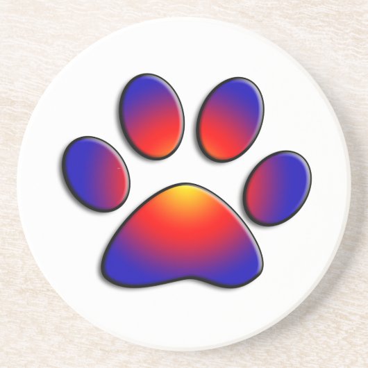 DESSOUS DE VERRE EN GRÈS PAW COLORÉ (Devant)