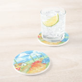 Dessous De Verre En Grès Paysage de l'immensité de la Toscane (Côté)